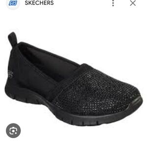 Skechers Black EZ Flex Renew Shimmer Slip On Pull On Shoes SN 23470